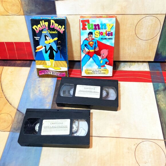 (2) VINTAGE RETRO CLASSIC VHS VIDEO TAPES CARTOONS ANIMATED FUNNY STORIES DAFFY - Picture 3 of 11